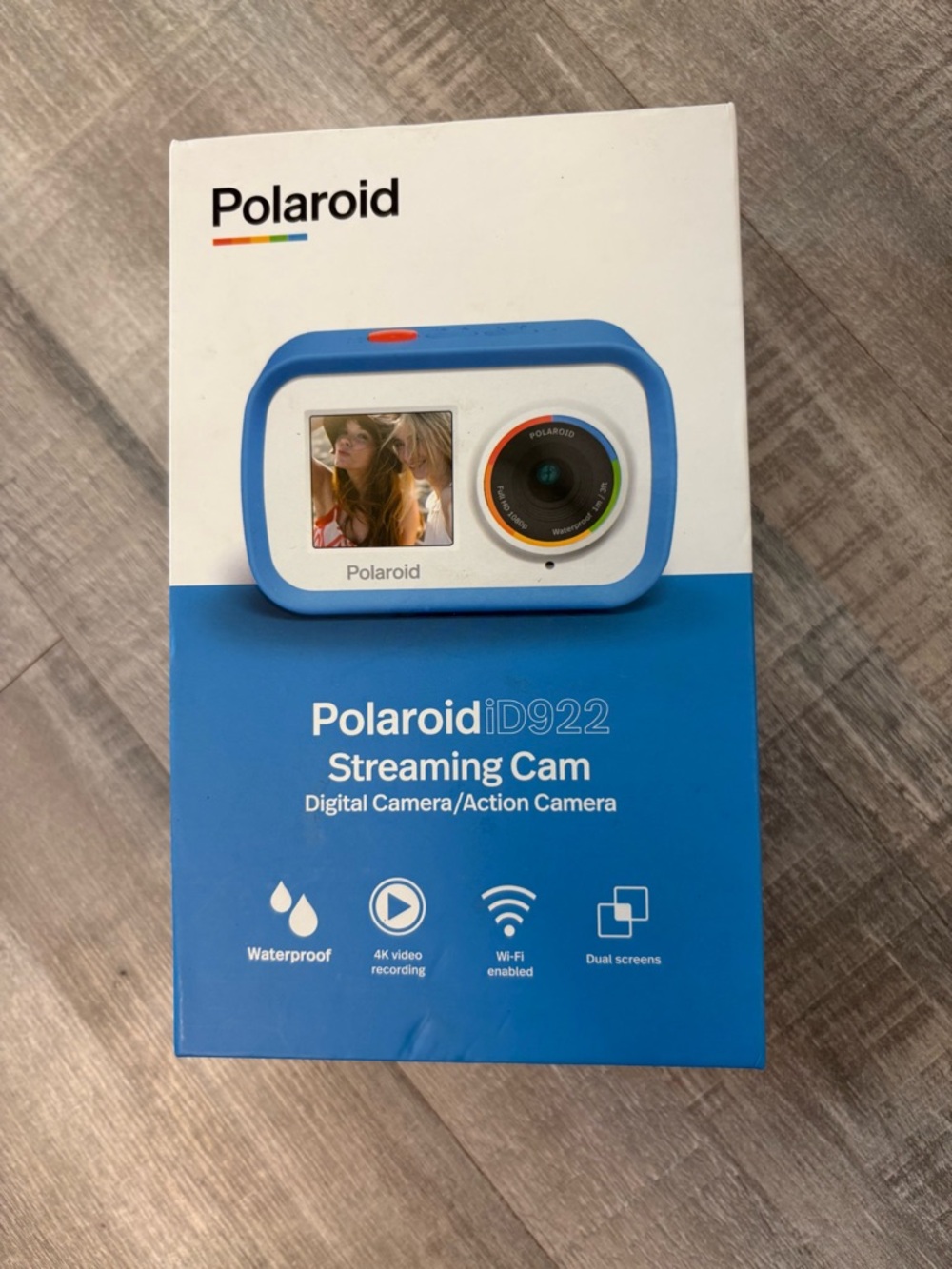 Polaroid Blue and White Streaming Cam - iD922 Digital Action Camera